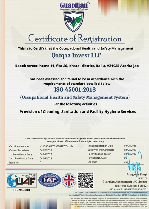 ISO 45001:2018 — White Star Cleaning