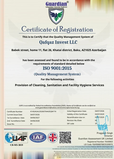 ISO 9001:2015 — White Star Cleaning
